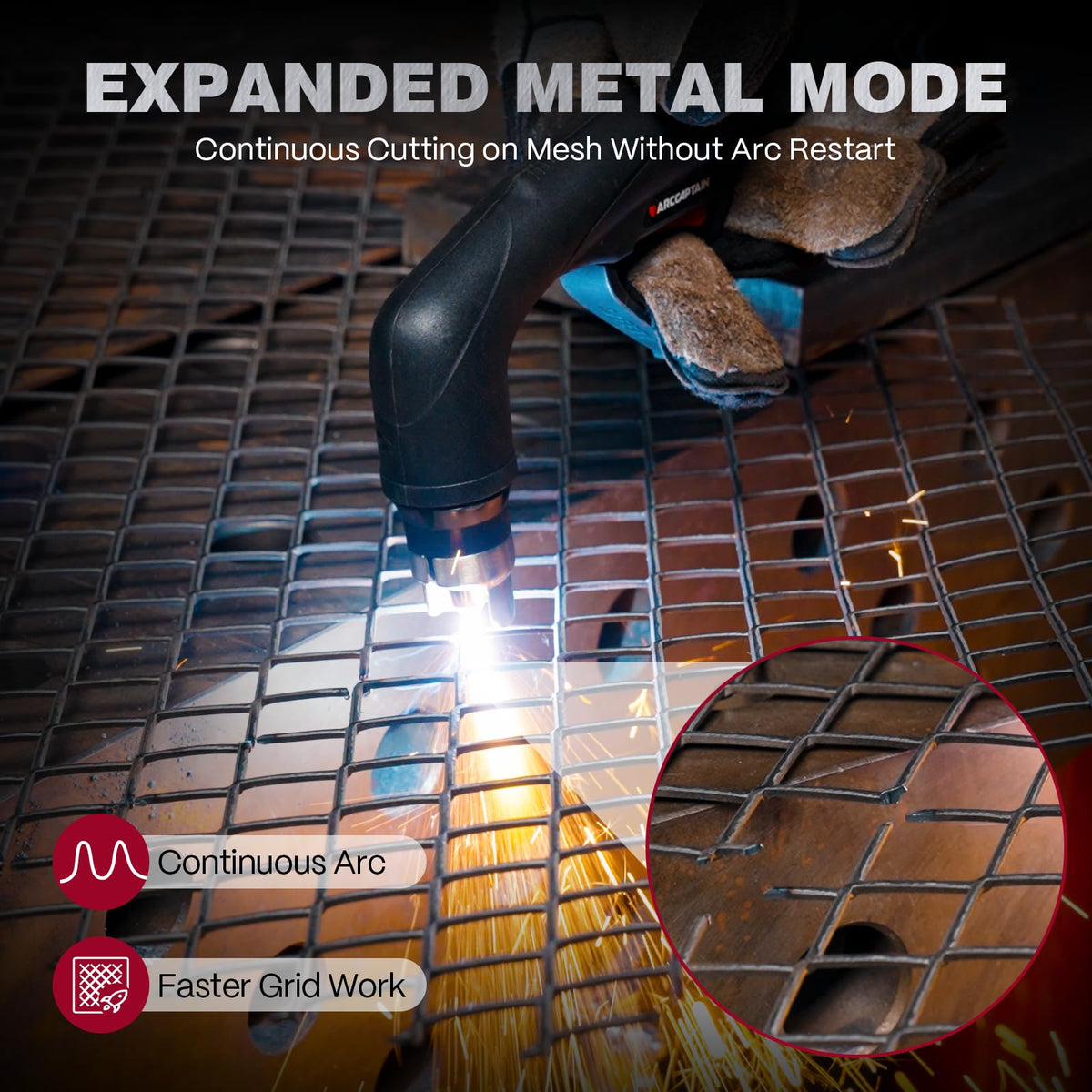 ARCCAPTAIN iControl cuts expanded metal with continuous performance.