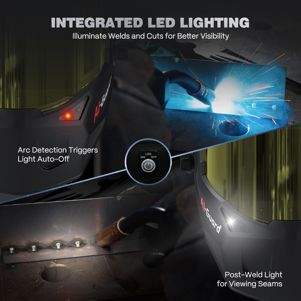 ARCCAPTAIN blue-light filter outer lens reduces eye strain during extended sessions.