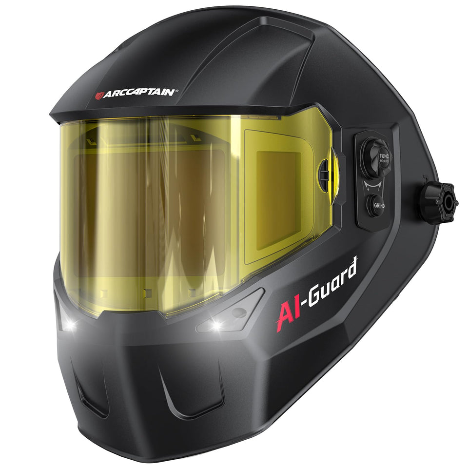 ARCCAPTAIN intelligent auto-shade helmet main lens offers true-color clarity for precise welding tasks.