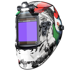 ARCCAPTAIN large view welding helmet front offers expansive visibility for precise welds.