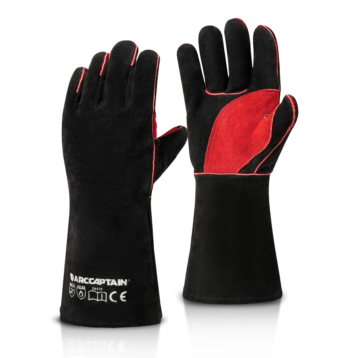 ARCCAPTAIN Leather Forge welding gloves—side view showing durable cowhide protection for welding tasks.