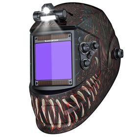 ARCCAPTAIN welding helmet with LED light on top improves visibility for precise welds