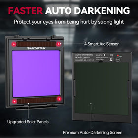 ARCCAPTAIN LED welding light top assists in dim environments.