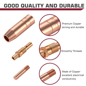 ARCCAPTAIN Lincoln Magnum 100L contact tip emphasizes electrical conductivity for stable arc.