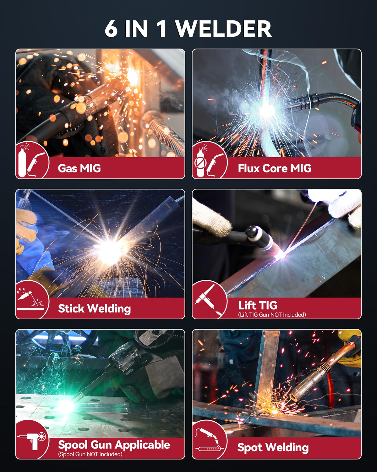 ARCCAPTAIN MIG Welder front panel controls for quick setup