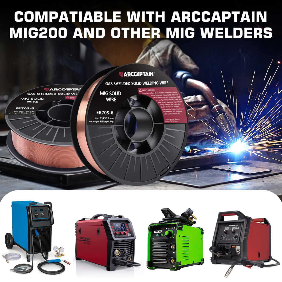 ARCCAPTAIN 0.035 in 10 lb package, long-lasting supply for projects.