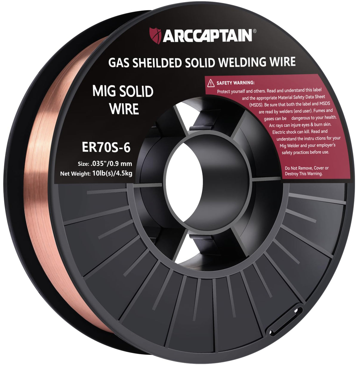 ARCCAPTAIN Mig Wire 0.035 in bottle, reliable feeding for consistent welds.