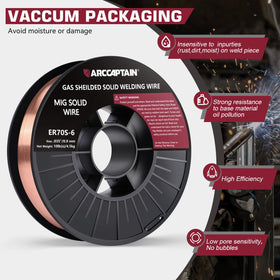 ARCCAPTAIN Mig Wire 0.035 in weld bead detail, smooth bead with minimal cleanup.