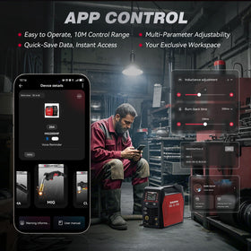 ARCCAPTAIN MIG205MP dual voltage setup allows quick power switching.
