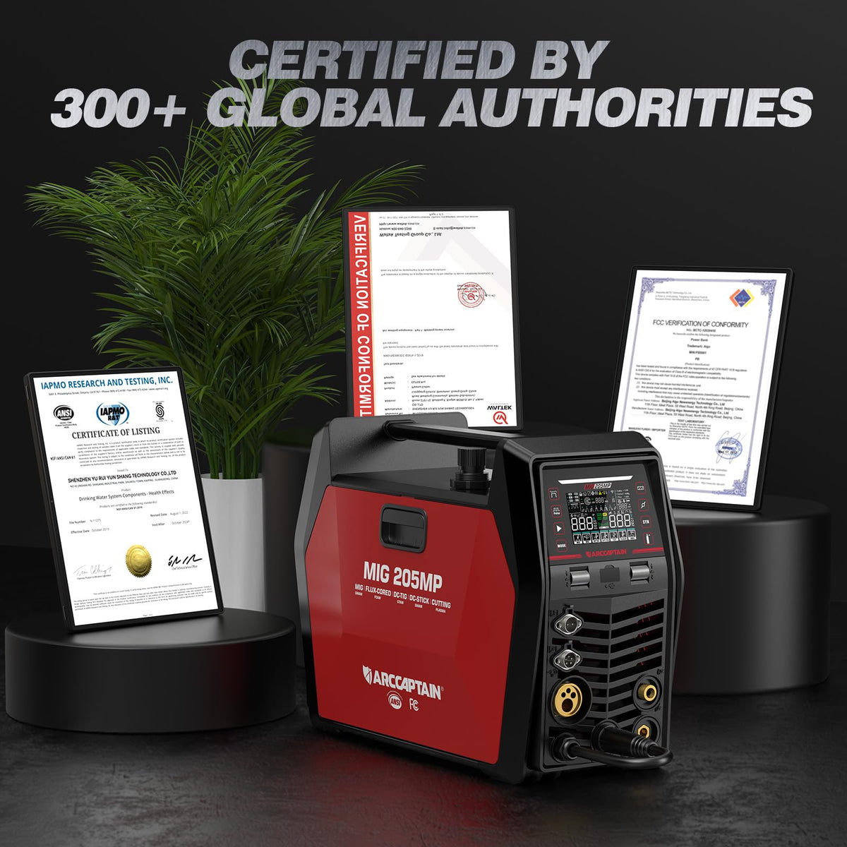 ARCCAPTAIN MIG205MP spool gun compatibility option enables aluminum work.