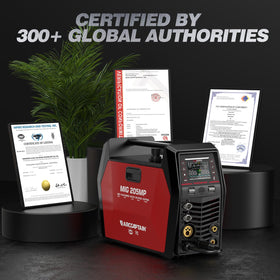 ARCCAPTAIN MIG205MP spool gun compatibility option enables aluminum work.