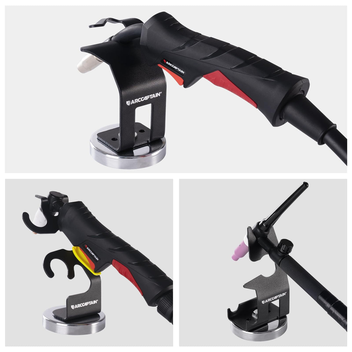 ARCCAPTAIN packaged MIG torch stand ready to use