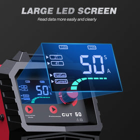 ARCCAPTAIN 50A in 2T/4T mode for smooth cutting control.