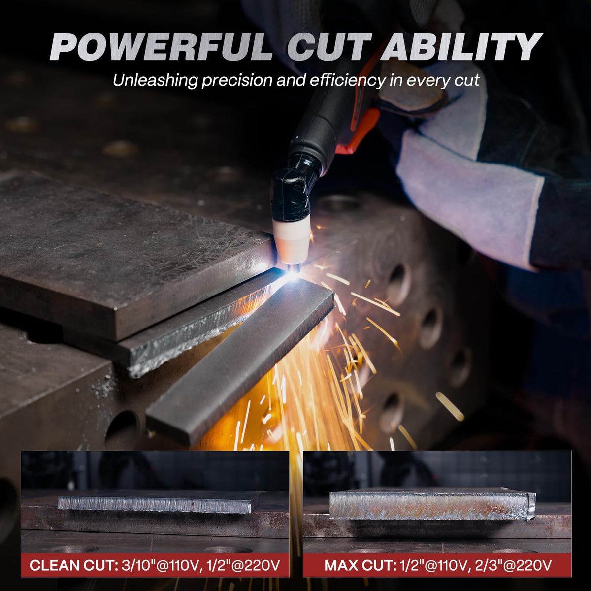 Compact and portable ARCCAPTAIN Plasma Cutter 50A design for easy transport.