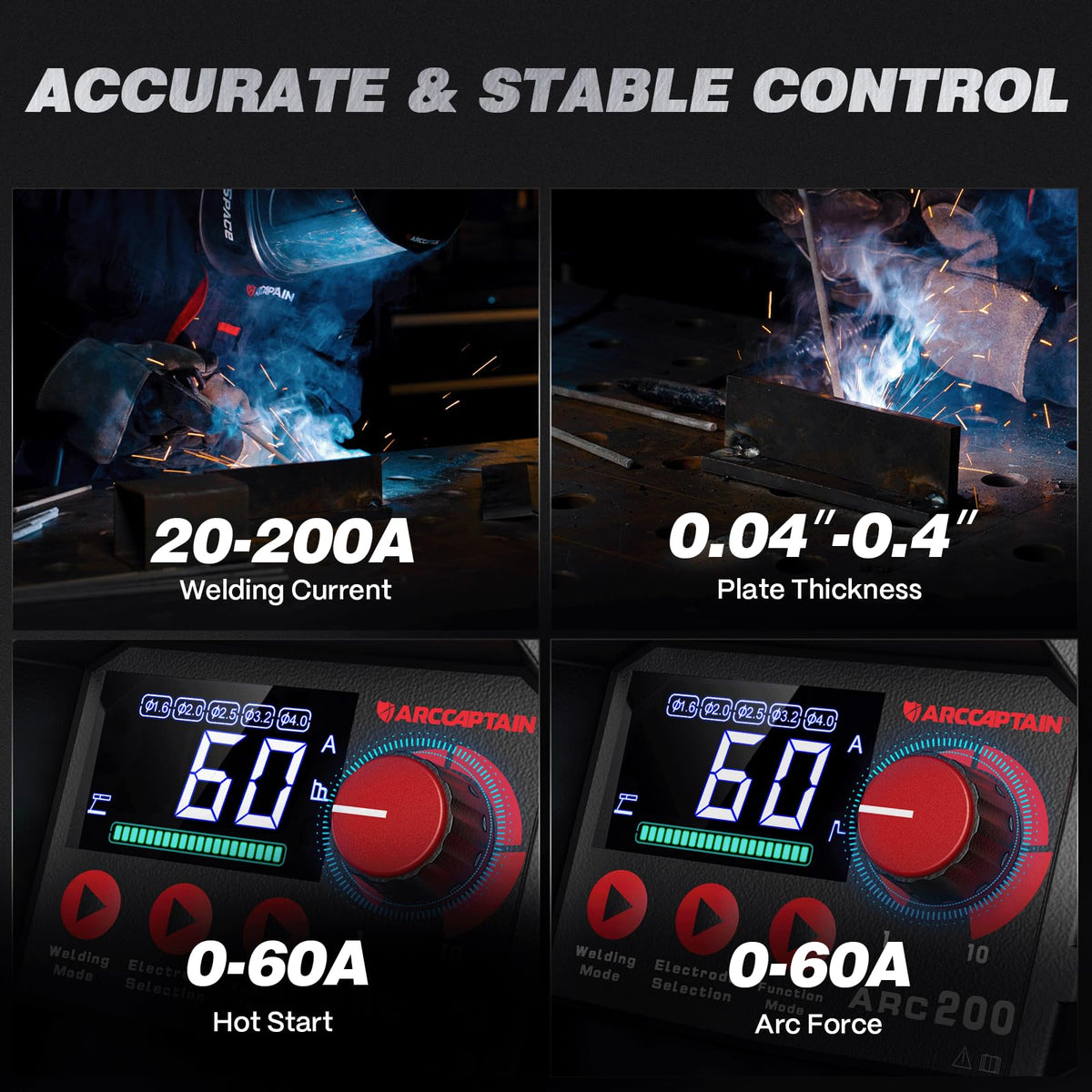ARCCAPTAIN portable welder weighs 7.2 lbs for easy job-site transport.
