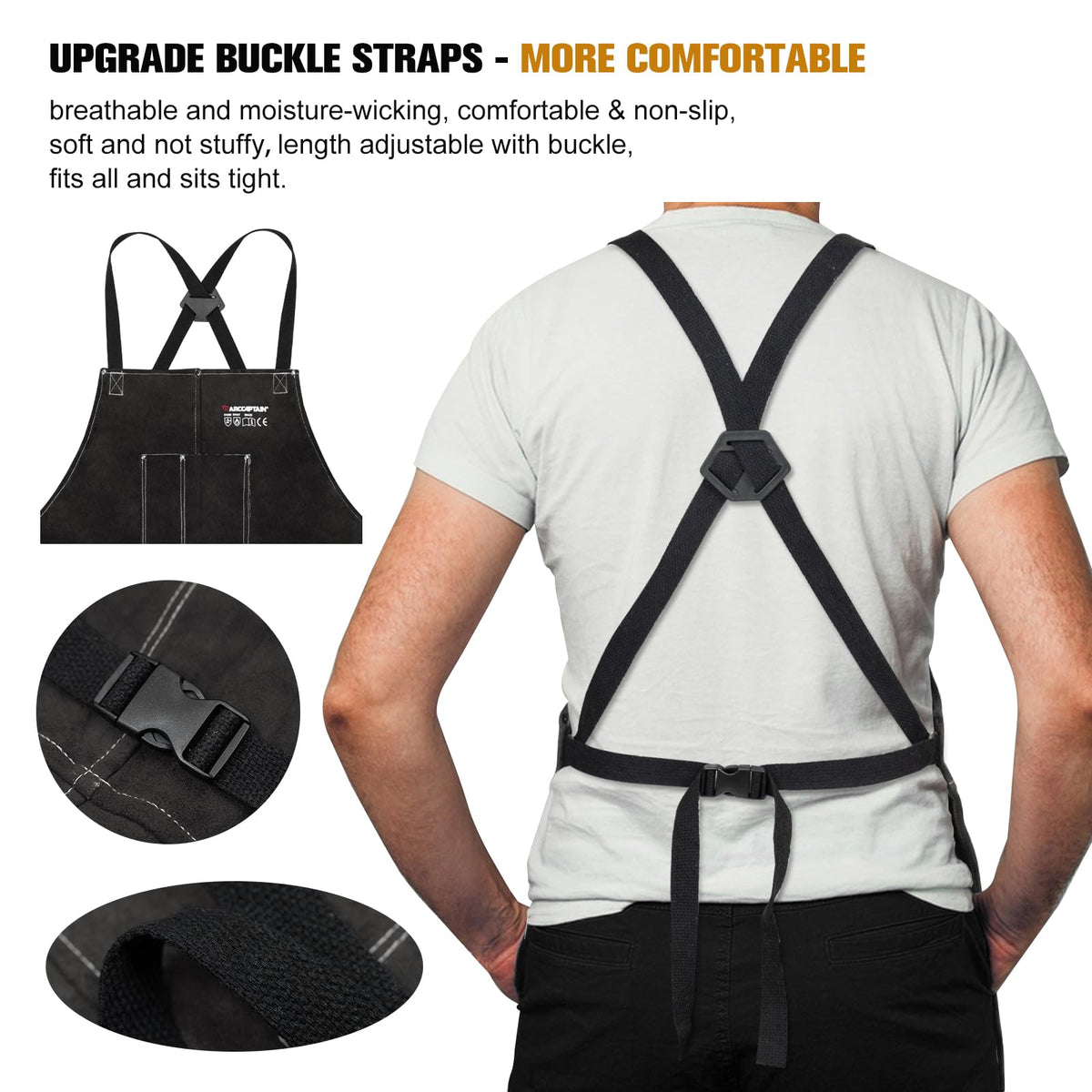 ARCCAPTAIN apron riveted edges enhance durability for tough jobs