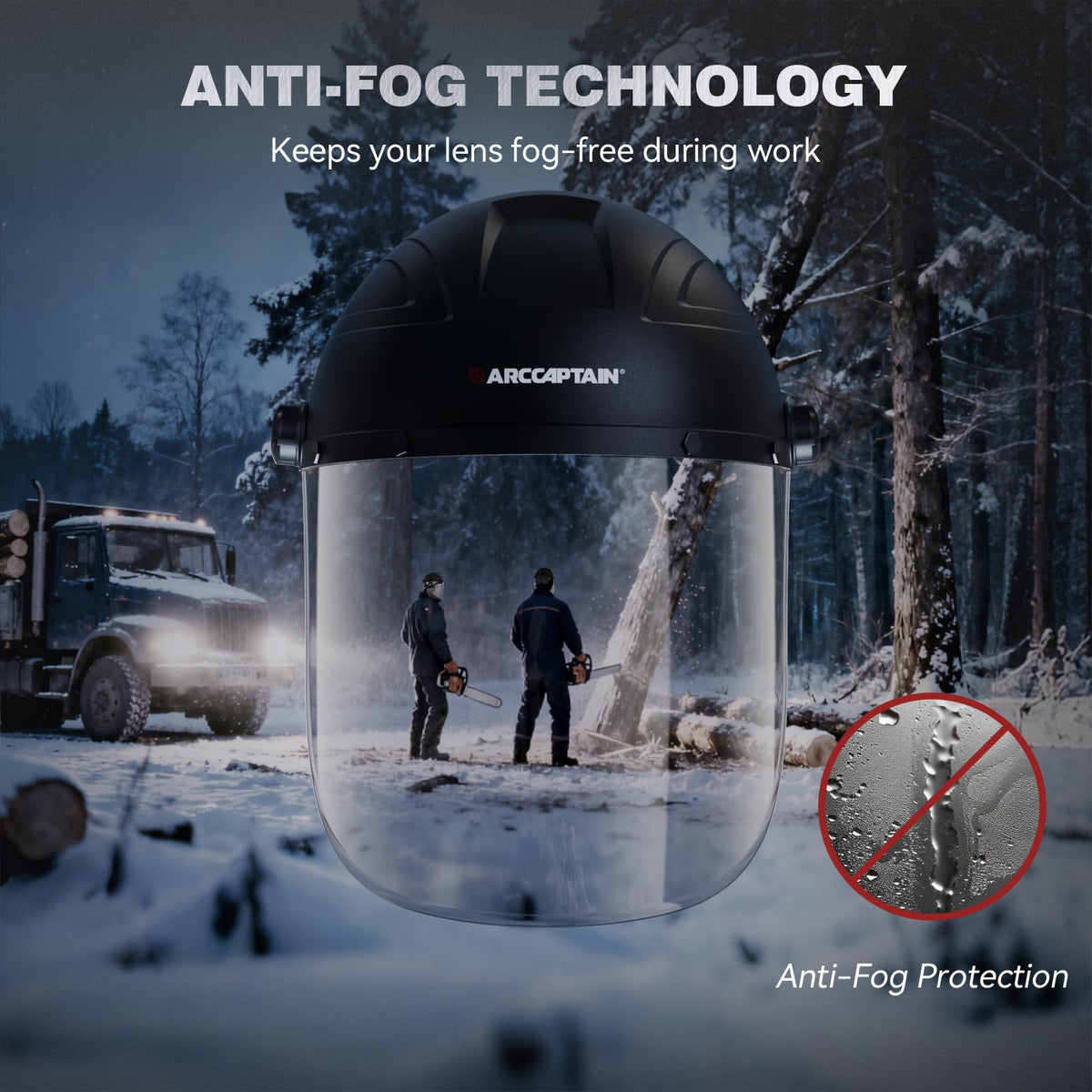 ARCCAPTAIN scratch-resistant polycarbonate lens supports clear vision during grinding and cutting