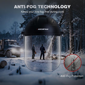 ARCCAPTAIN scratch-resistant polycarbonate lens supports clear vision during grinding and cutting
