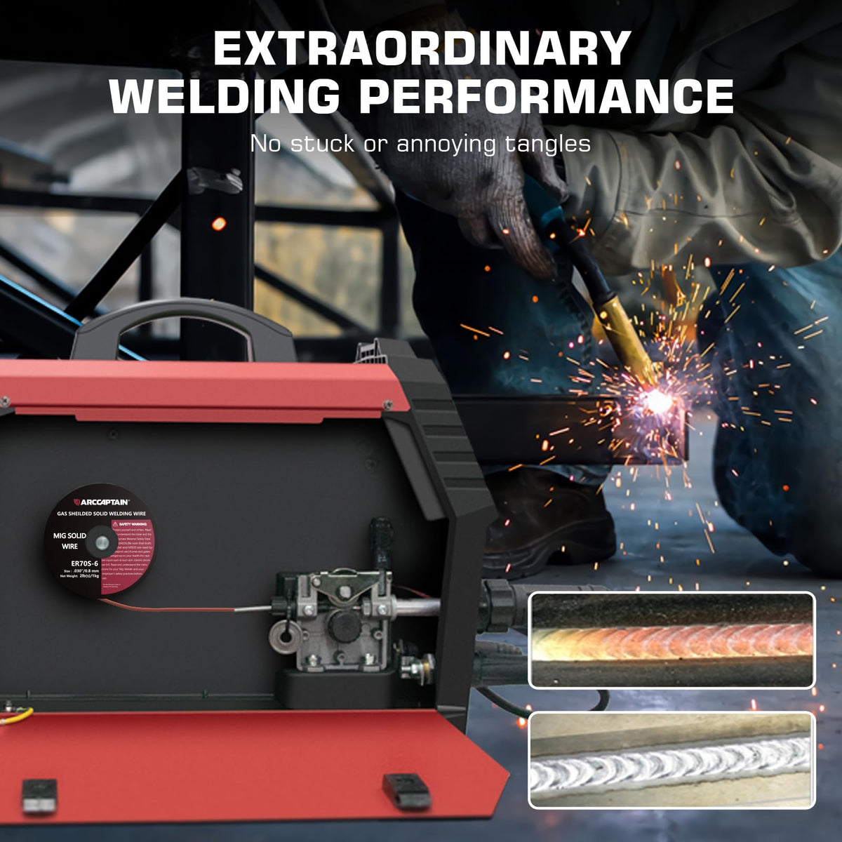 ARCCAPTAIN 0.023 inch wire creates a smooth weld bead with minimal cleanup.