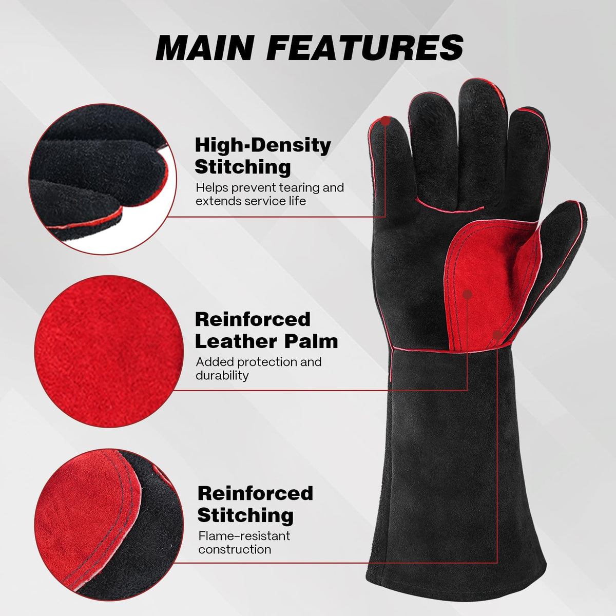 ARCCAPTAIN Leather Forge gloves—soft insulated cotton lining for comfortable wear.