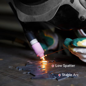 ARCCAPTAIN arc delivers stable, low-spatter performance for crisp welds.