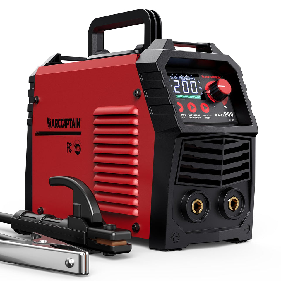 ARCCAPTAIN Stick Welder with Large LED Display shows clear readings during welds.