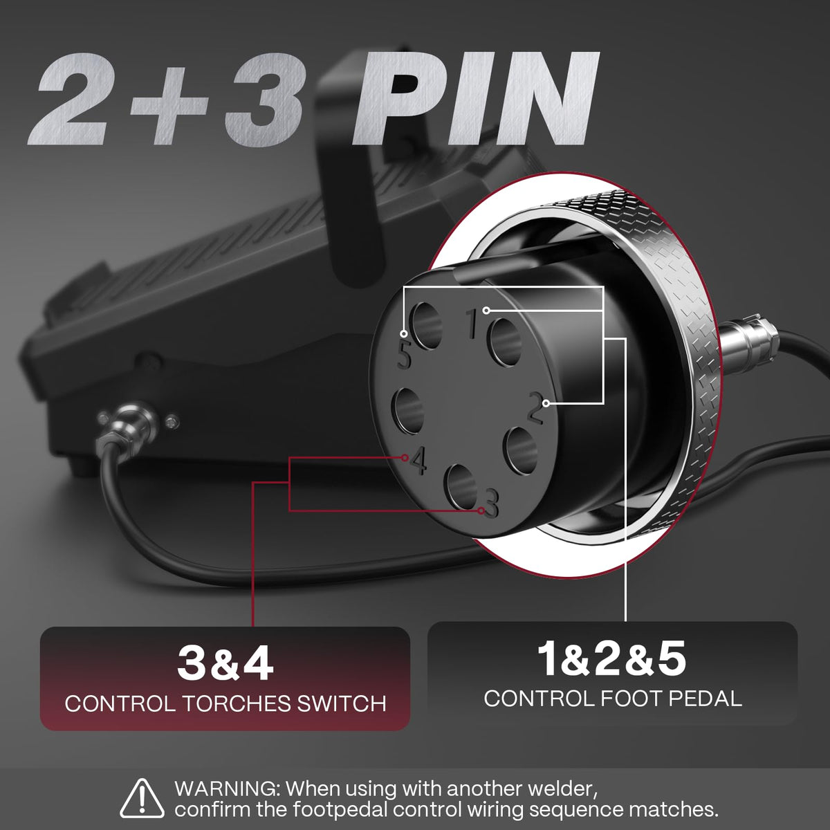 Pedal with two 10 ft cables for TIG200 and TIG205 Pro units