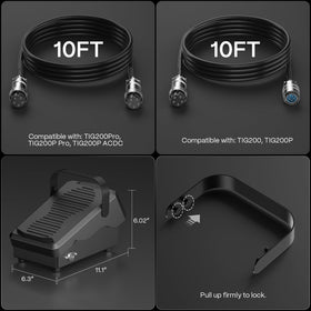 Hands-free ARCCAPTAIN TIG foot pedal in use during welding
