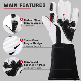 ARCCAPTAIN Tig Gloves emphasize durability with reinforced stitching for long life.