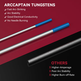 ARCCAPTAIN TIG tungsten blue 2% lanthanated, 3/32 x 7 inch for stable welding