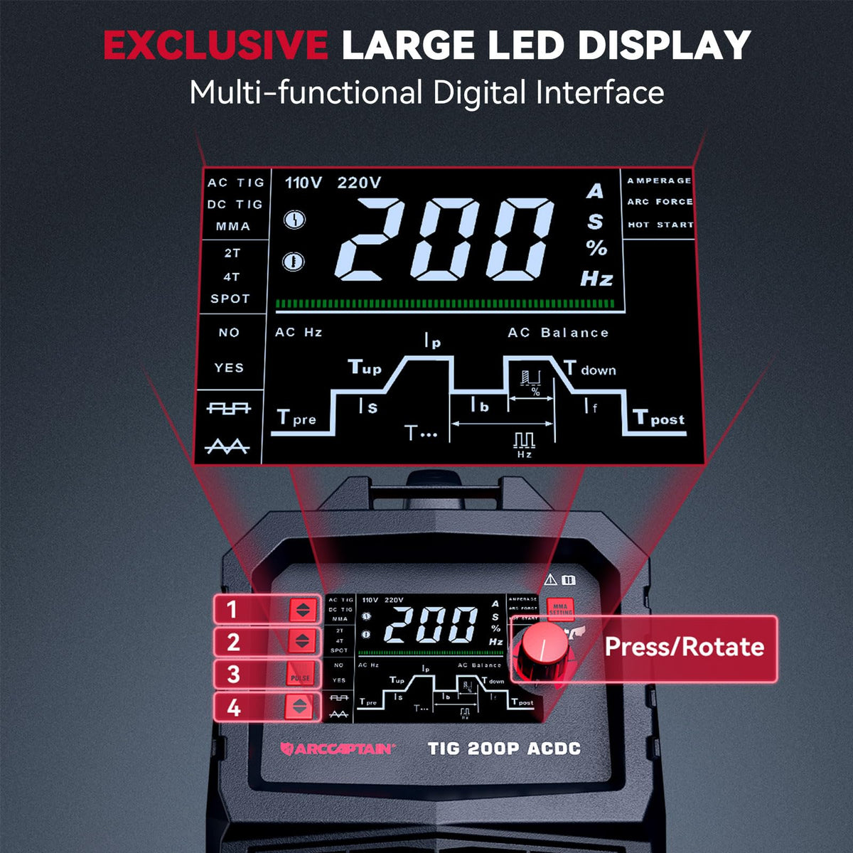 ARCCAPTAIN 7-in-1 control panel enables versatile welding options