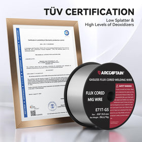 ARCCAPTAIN TUV-tested welding wire for quality assurance.