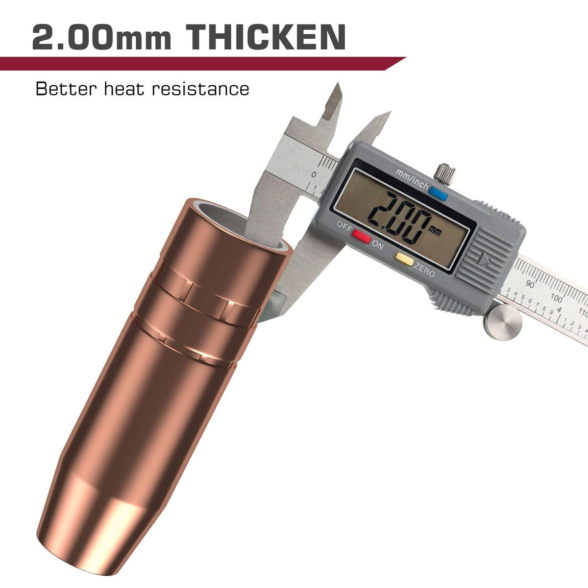 ARCCAPTAIN Tweco Mini nozzle shows compatibility with common MIG guns.