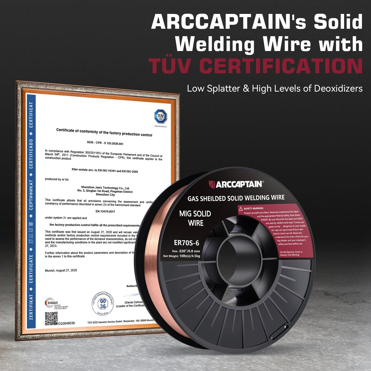 ARCCAPTAIN ER70S-6 0.030 wire enables steady welding arc for consistent beads