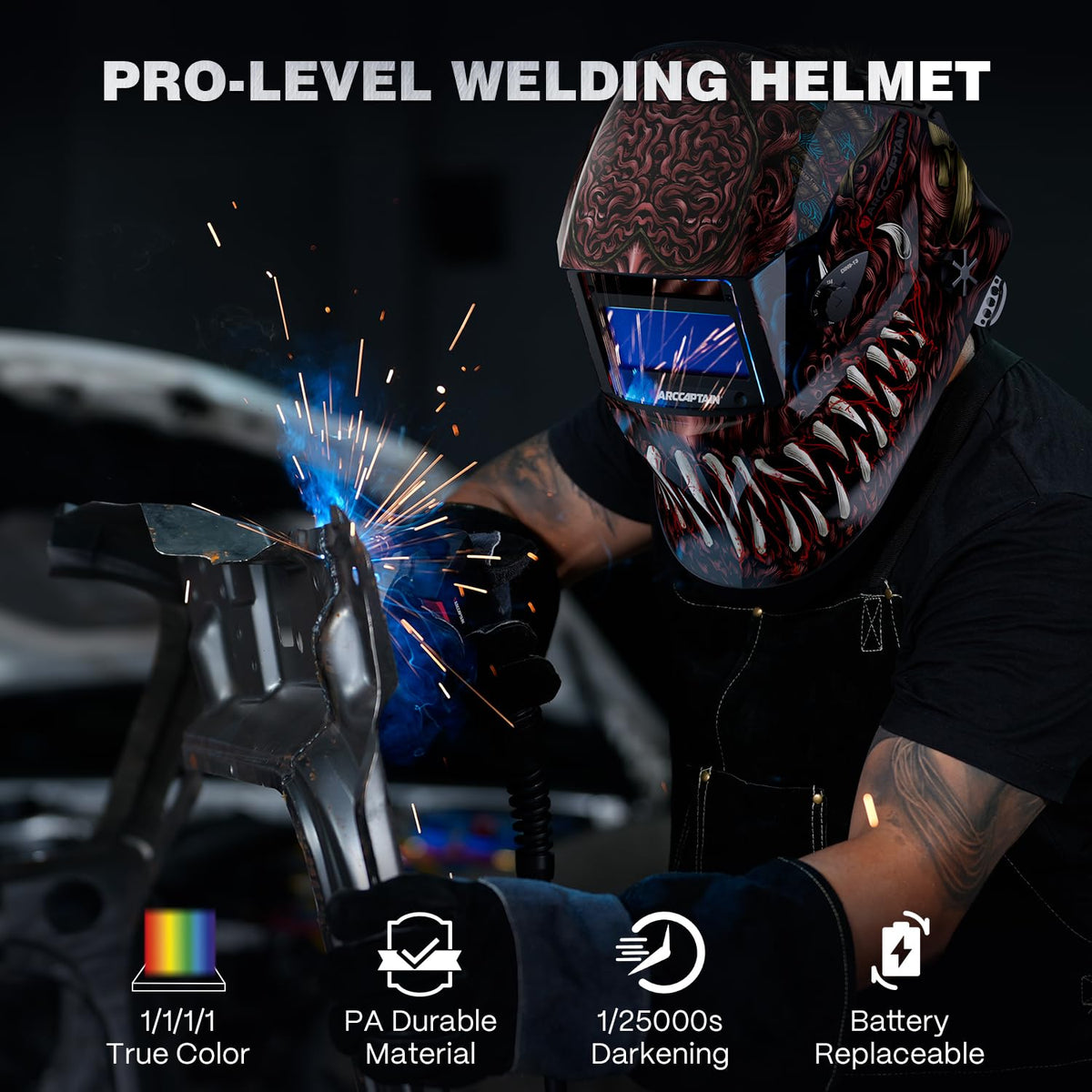 ARCCAPTAIN Alien solar powered operation supports longer welding sessions