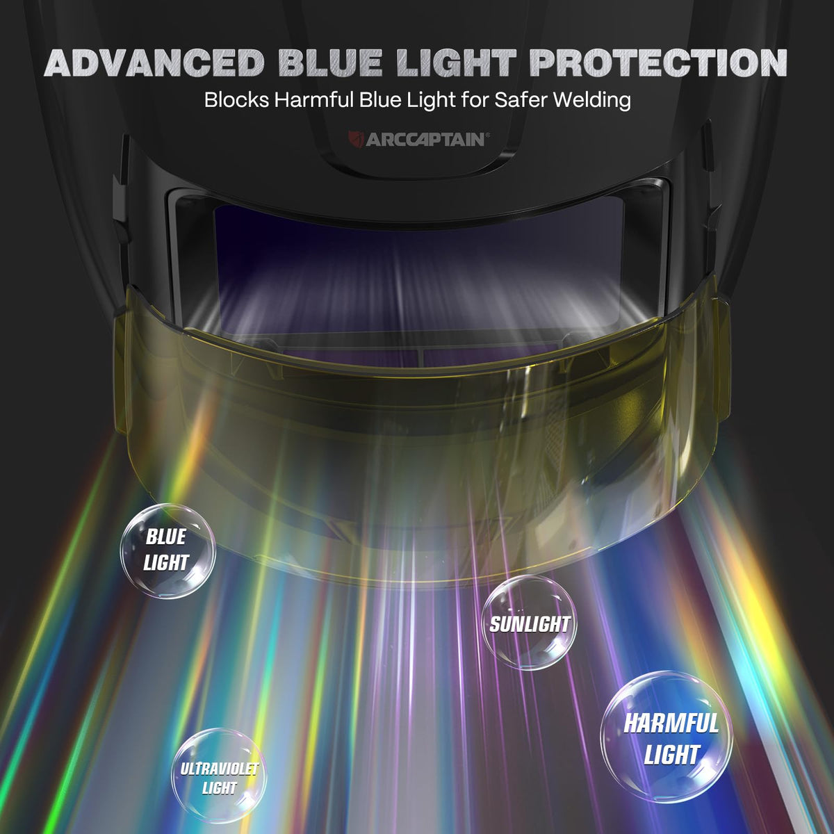 ARCCAPTAIN welding helmet side controls for easy shade and sensitivity tweaks on the fly.