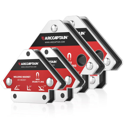 ARCCAPTAIN 25 lb magnet at 45-degree angle for quick, secure weld setup