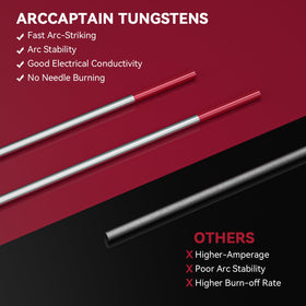 ARCCAPTAIN WT20/EWth-2 red tungsten electrode 1/16x7 for precise welding