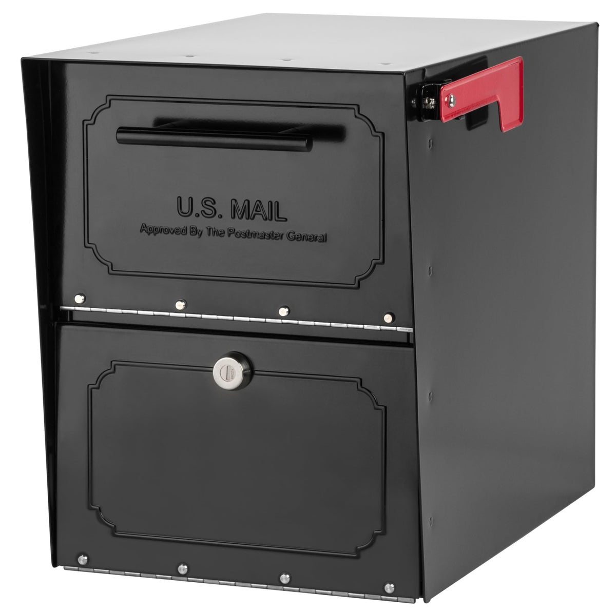 Architectural Mailboxes Oasis Classic door open view for easy mail and package access