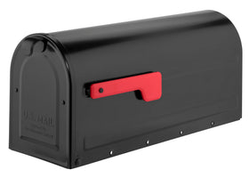 Architectural Mailboxes 7600B-10 MB1 front view in black, durable curbside design