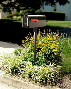 Architectural Mailboxes 7600B-10 MB1 side view showing mounting holes