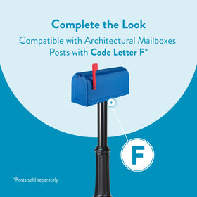 Architectural Mailboxes MB1 blue weather-resistant finish protects against rain and snow