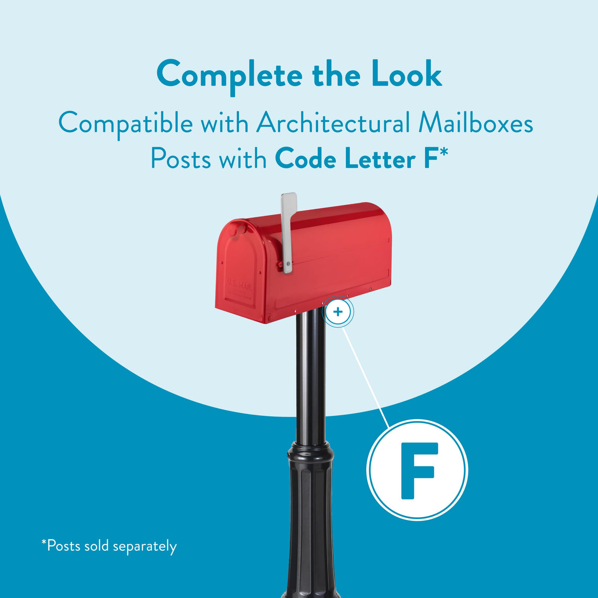 ARCHITECTURAL MAILBOXES MB1 red door-open view illustrates generous daily mail space.