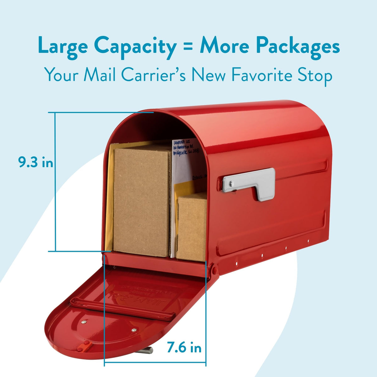 ARCHITECTURAL MAILBOXES Boulder red embossed-address-area enables quick street-number display