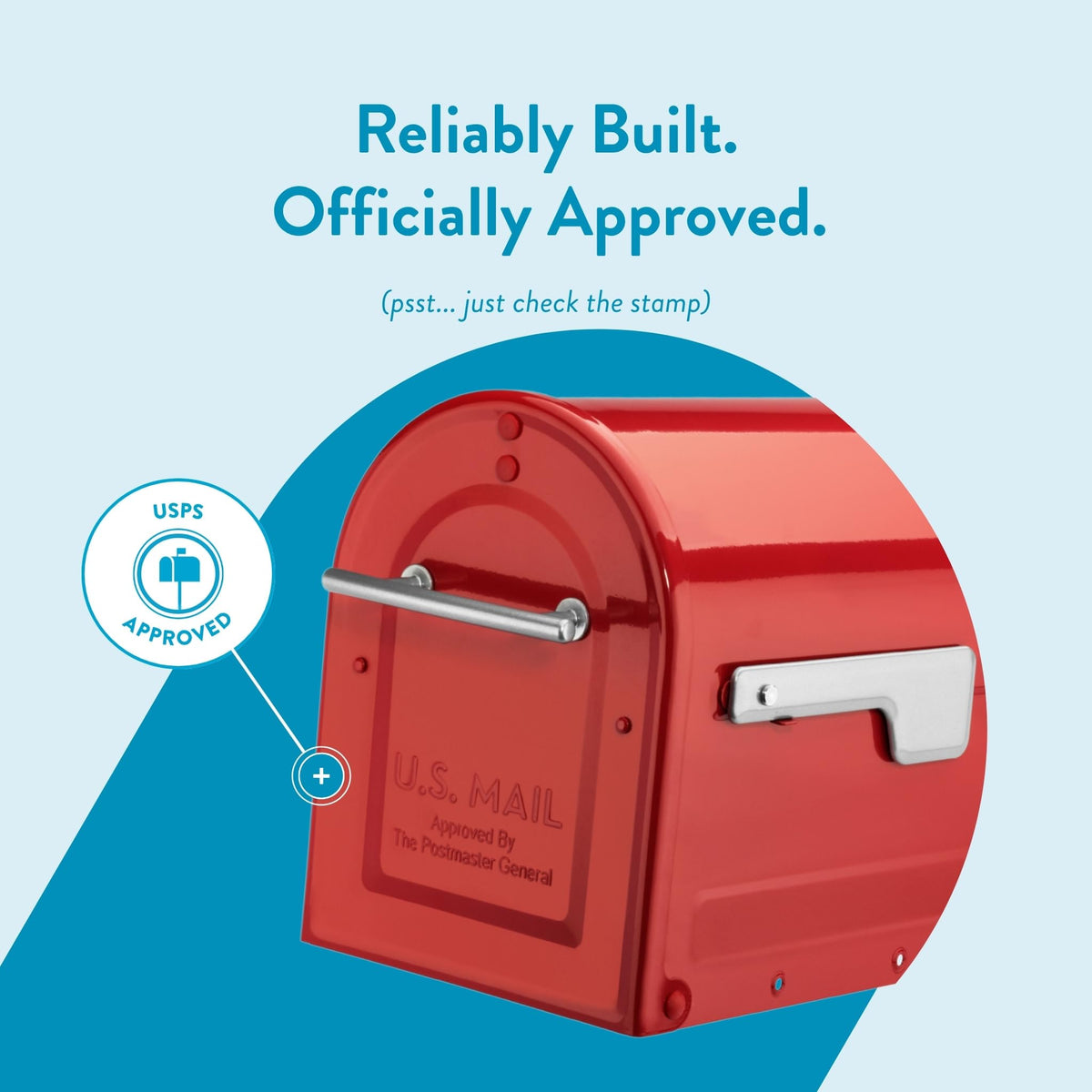 ARCHITECTURAL MAILBOXES Boulder red weatherproof-coating protects contents in sun and rain