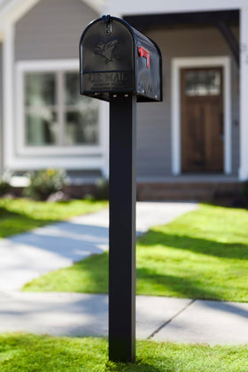 Brighton post installed in-ground for a stable curbside display.