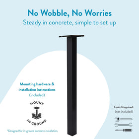Brighton aluminum post with powder-coated finish resists weather.