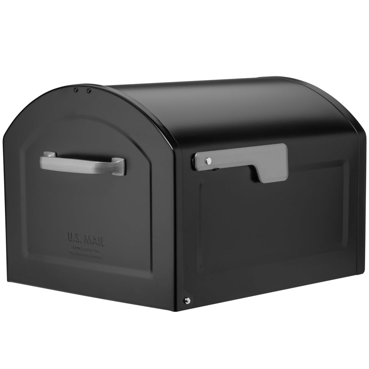 ARCHITECTURAL MAILBOXES Centennial postmount front view shows durable weatherproof steel for year‑round use.