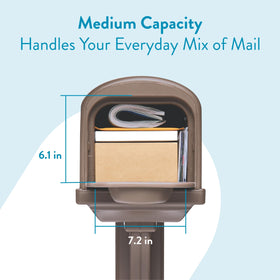 Weatherproof Classic mailbox with post stands up to sun and rain outdoors