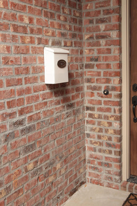 Included mounting template speeds setup for quick exterior installation.